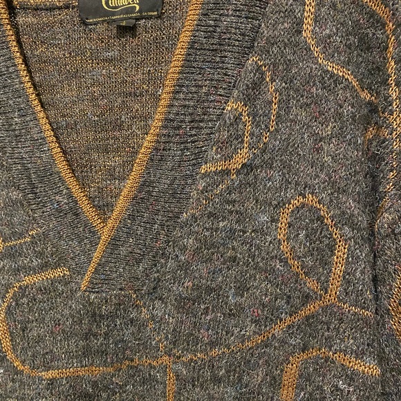 🤡BOGO🤡 Retro CALDWELL Canada Wool Blend Deep V-Neck Pullover Sweater - Mens L - Picture 2 of 11